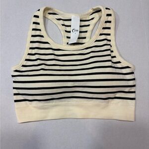 Zyia Monique Black and ivory stripped bra, sewn in pads, new without tags, XL